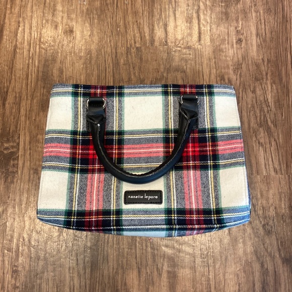 Nanette Lepore Handbags - Nanette Lepore cream plaid tote purse